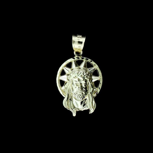 10K Yellow Gold Jesus Head Face Pendant - Picture 3 of 6